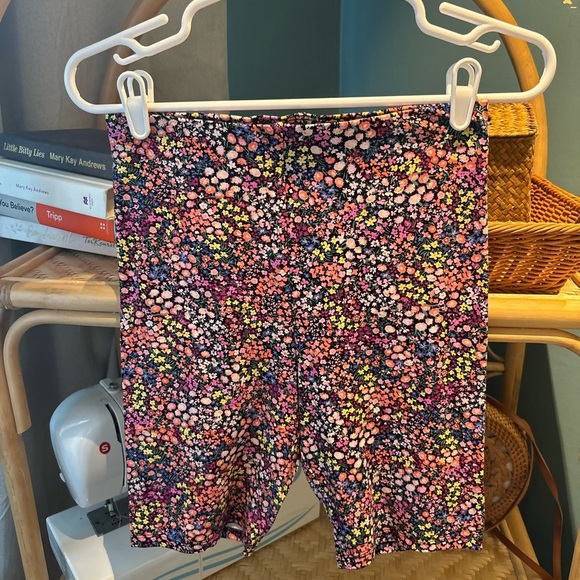 Colorful Floral Print Biker Shorts - Picture 1 of 2